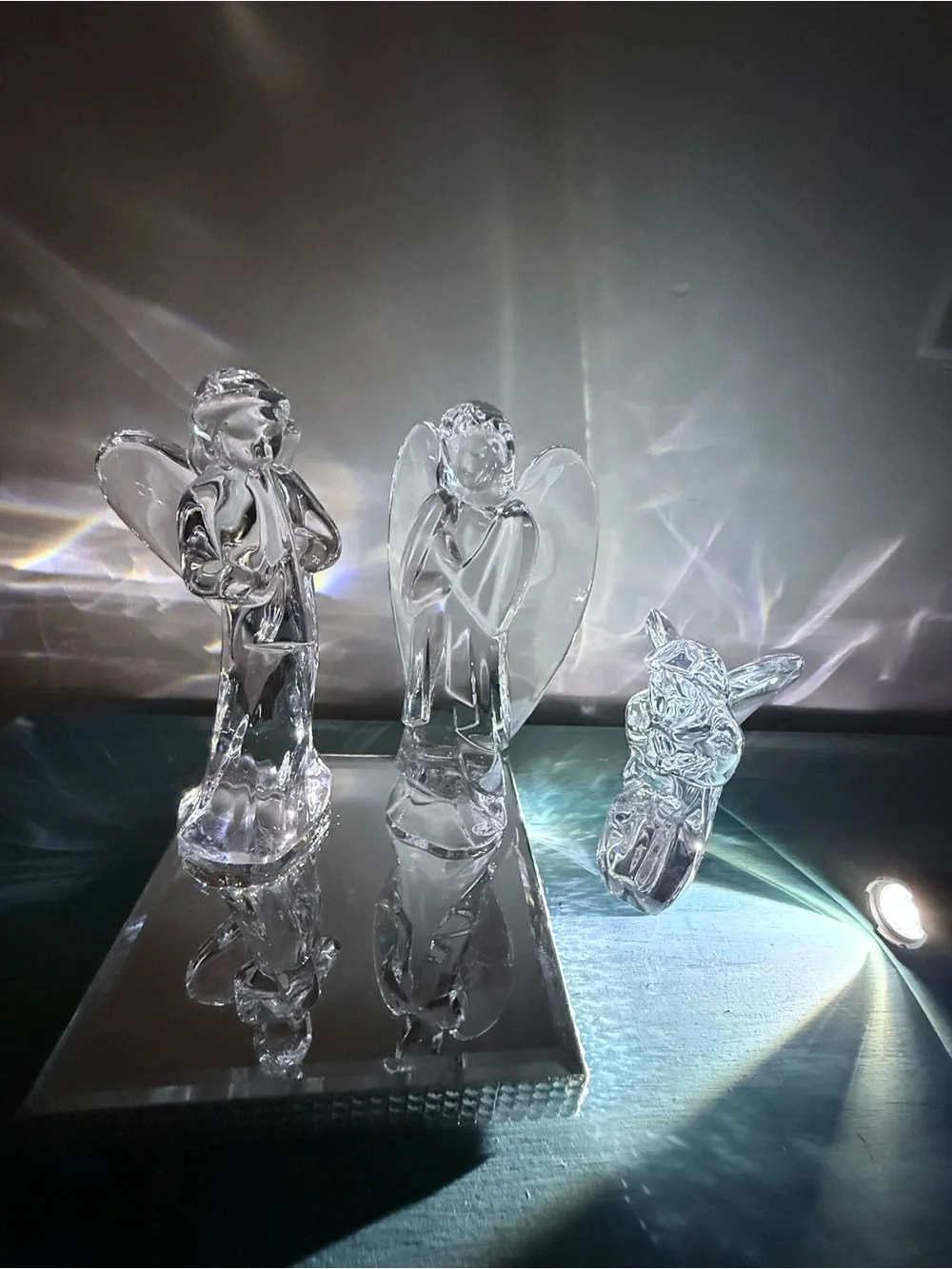 Baccarat Clear Crystal Angel Figurine Set